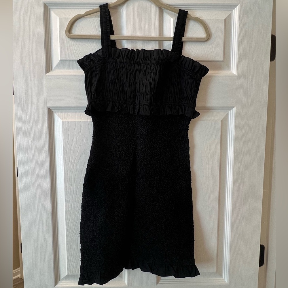 Sea NY Women’s Smocked Mini Dress, Black color, Sample Size S